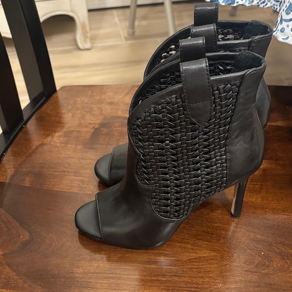 Jessica Simpson Black Woven Heeled Boots